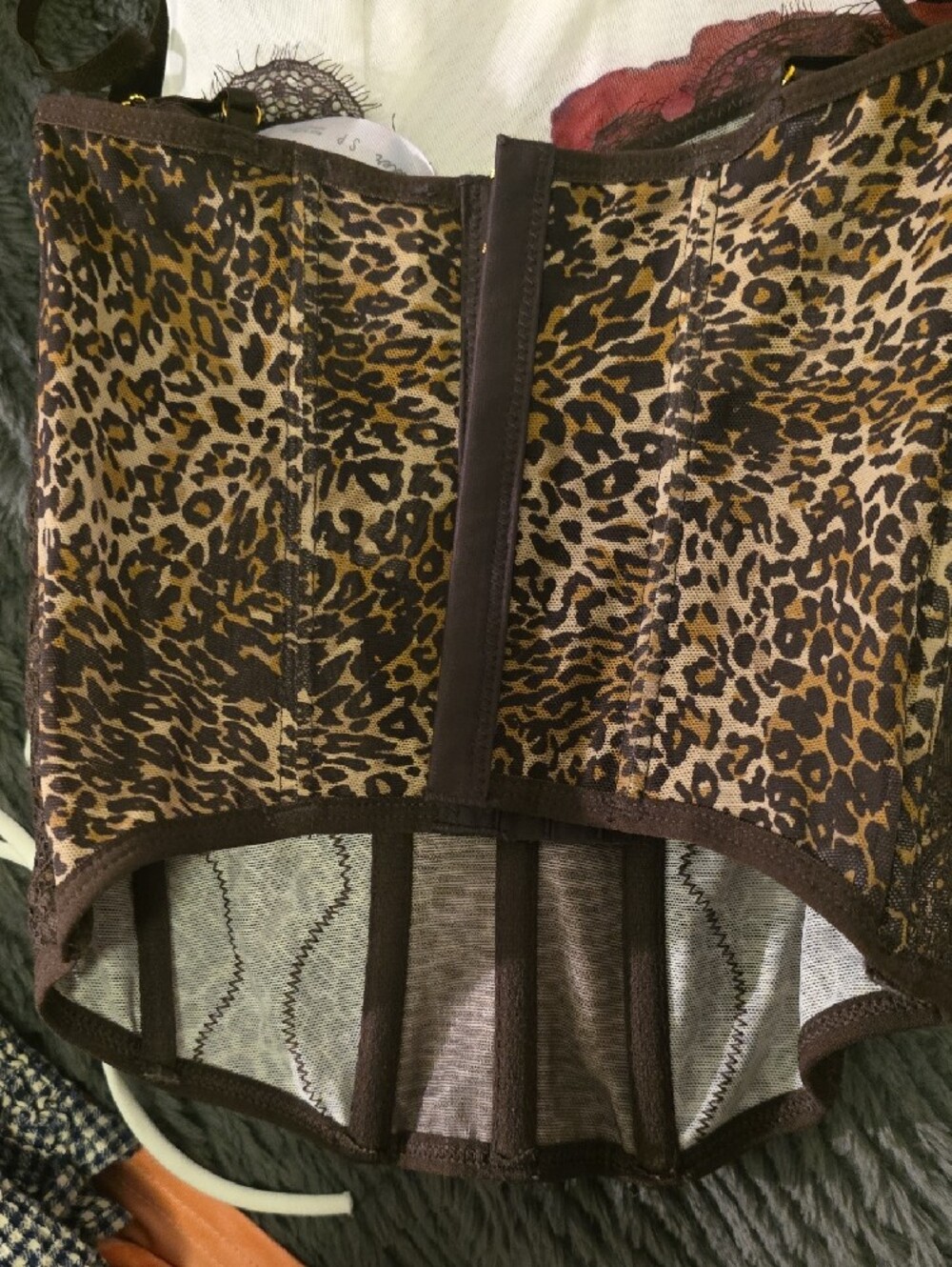 Urban Outfitters Brown Lace & Leopard Print Bustier - Picture 4 of 4